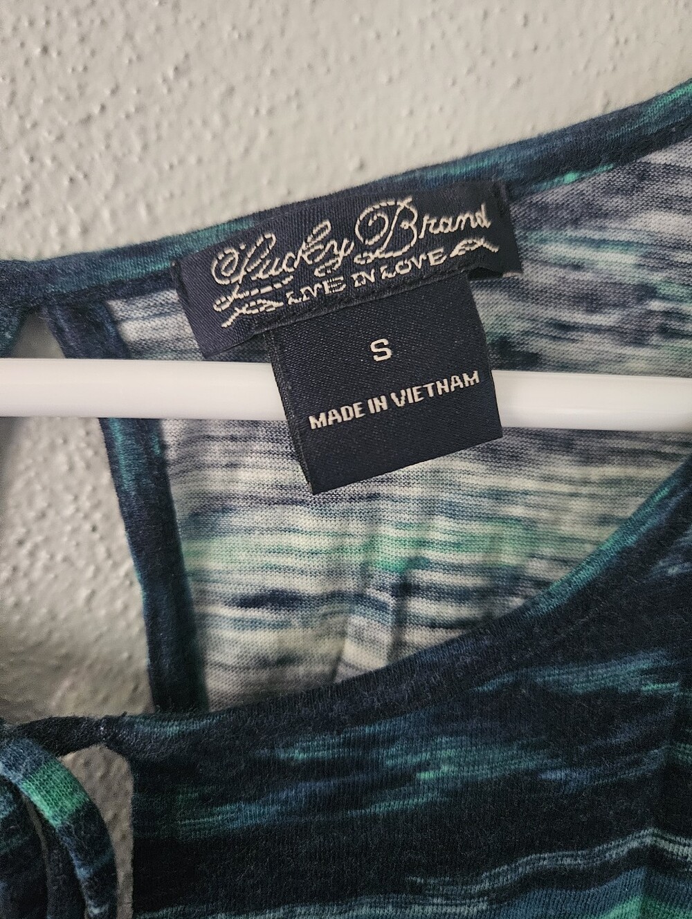 Lucky Brand Navy and Teal Striped Tie-Front Tank - Picture 3 of 7